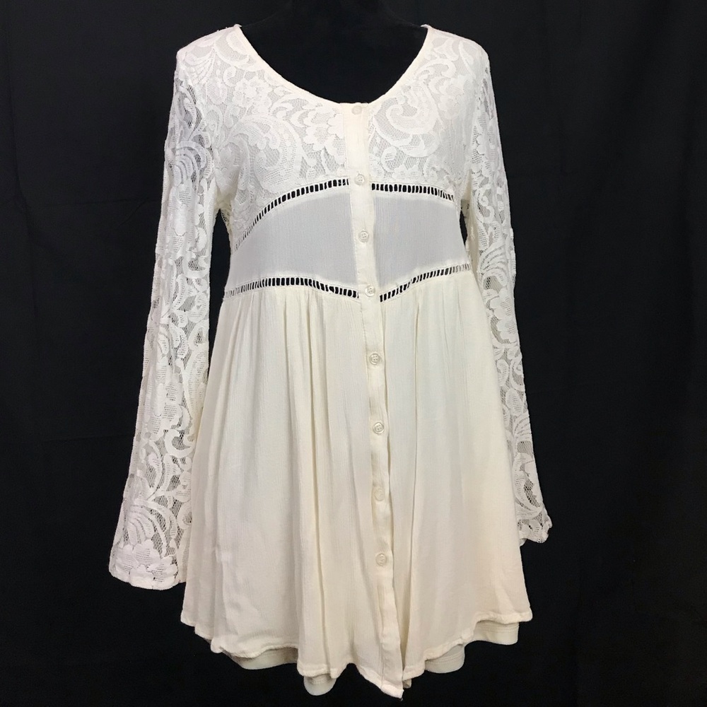 Blu pepper white/cream long sleeve dress